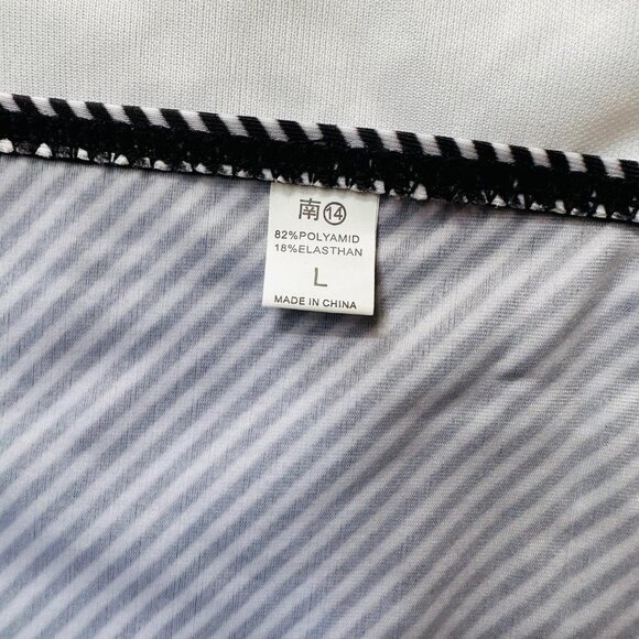 Black & White Striped High Rise Swim Bottoms NWOT Swimsuit Size L - Picture 5 of 8